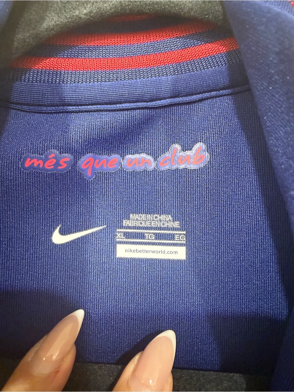 Nike Blue Jacket with Red Accents and FC Barcelona Crest -New - Picture 3 of 6